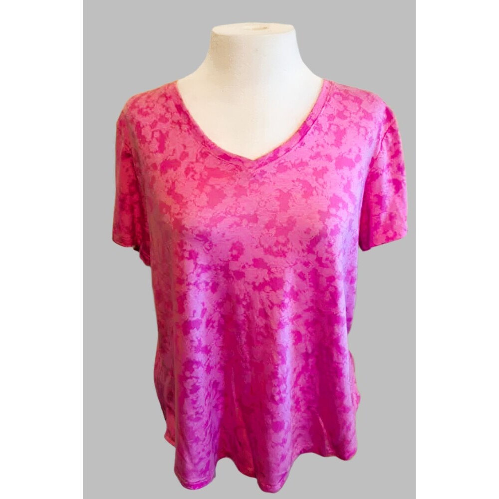 Women's Tek Gear Hot Pink Short Sleeve T-shirt (Size L)